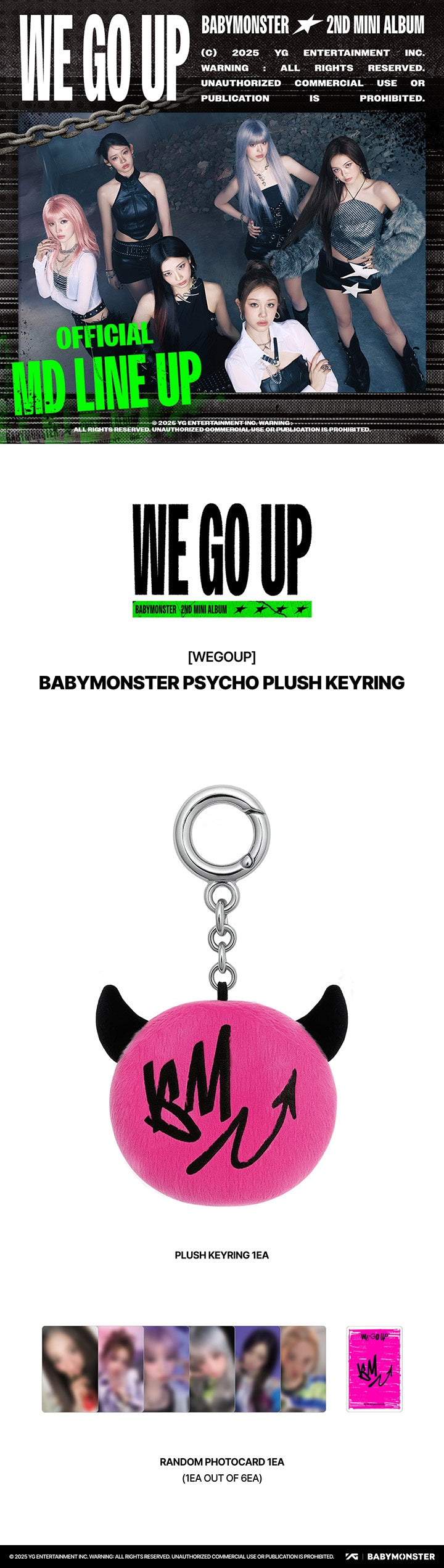 BABYMONSTER <WE GO UP> OFFICIAL MERCHANDISE PSYCHO PLUSH KEYRING