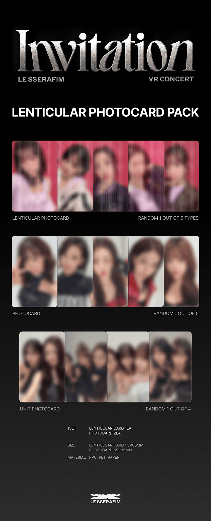 LE SSERAFIM <VR CONCERT:INVITATION> Lenticular Photocard Pack