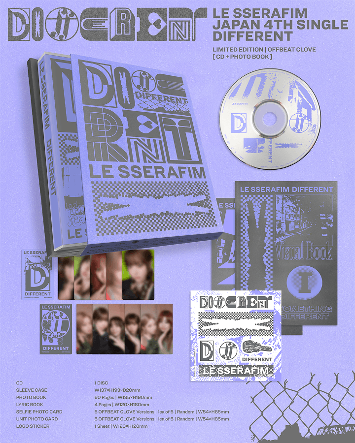 【预购】LE SSERAFIM<different>日本第四张单曲专辑 OFFEAT CLOVE VER</different>