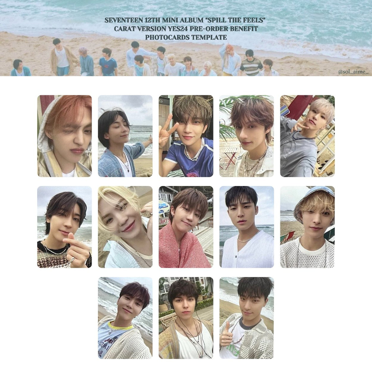 SEVENTEEN <SPILL THE FEELS> 12TH MINI ALBUM CARAT VER YES24 POB (RANDOM 1EA)