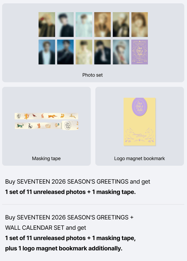 SEVENTEEN <Once Upon a Fable> 2026 SEASON’S GREETINGS