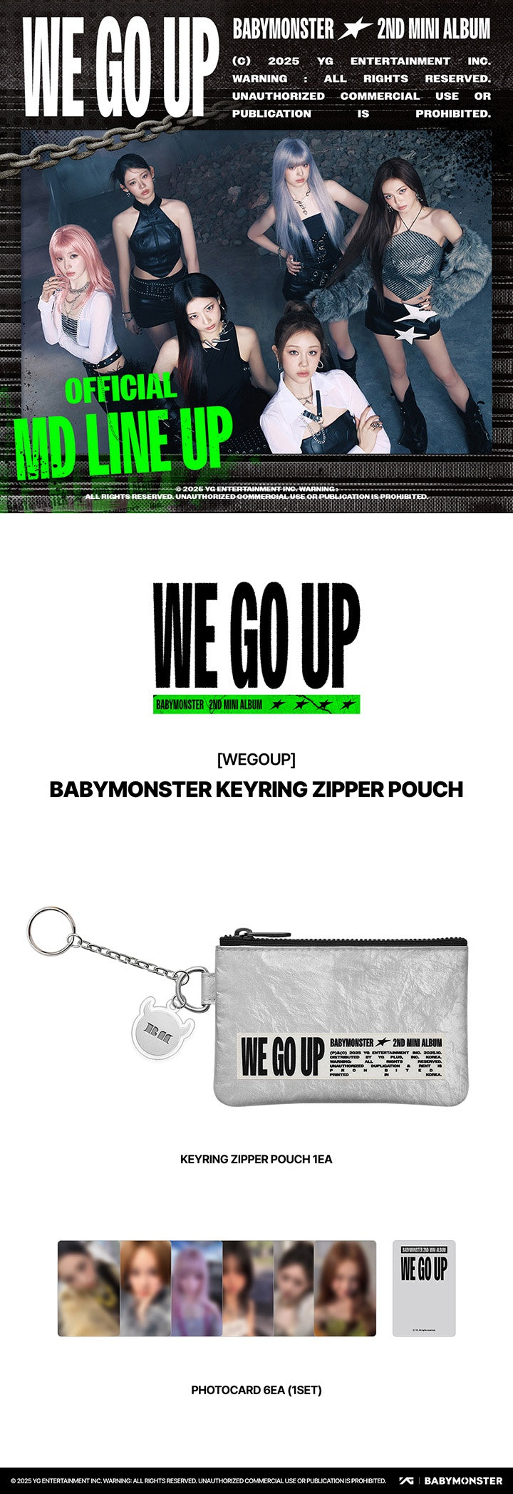 BABYMONSTER <WE GO UP> OFFICIAL MERCHANDISE KEYRING ZIPPER POUCH