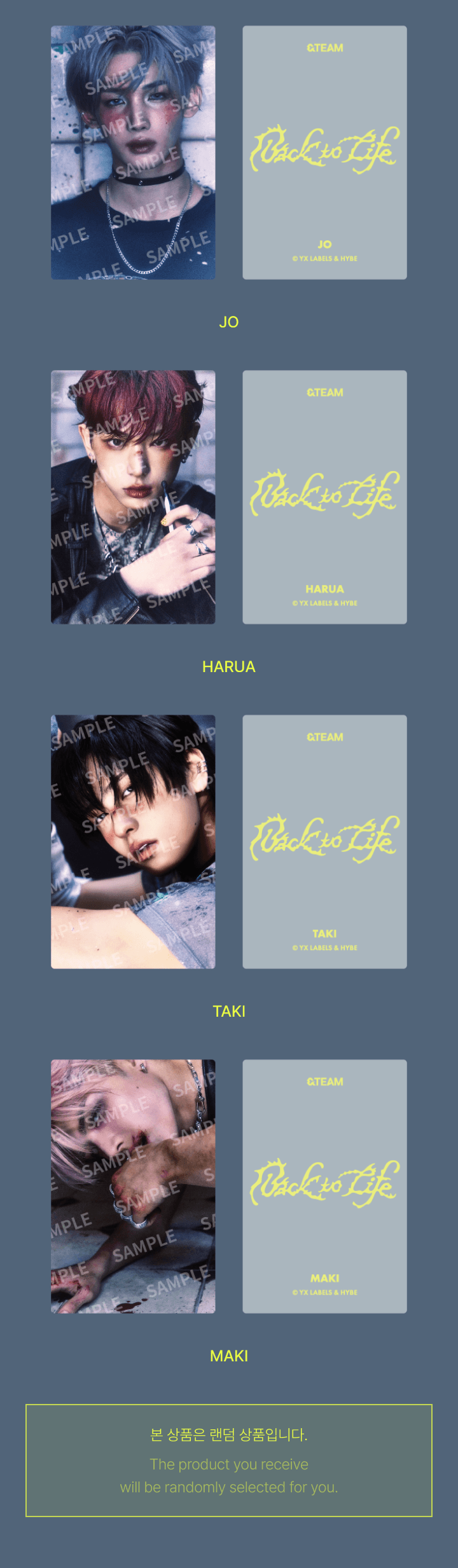 &TEAM <BACK TO LIFE> OFFICIAL MD TRADING CARD A