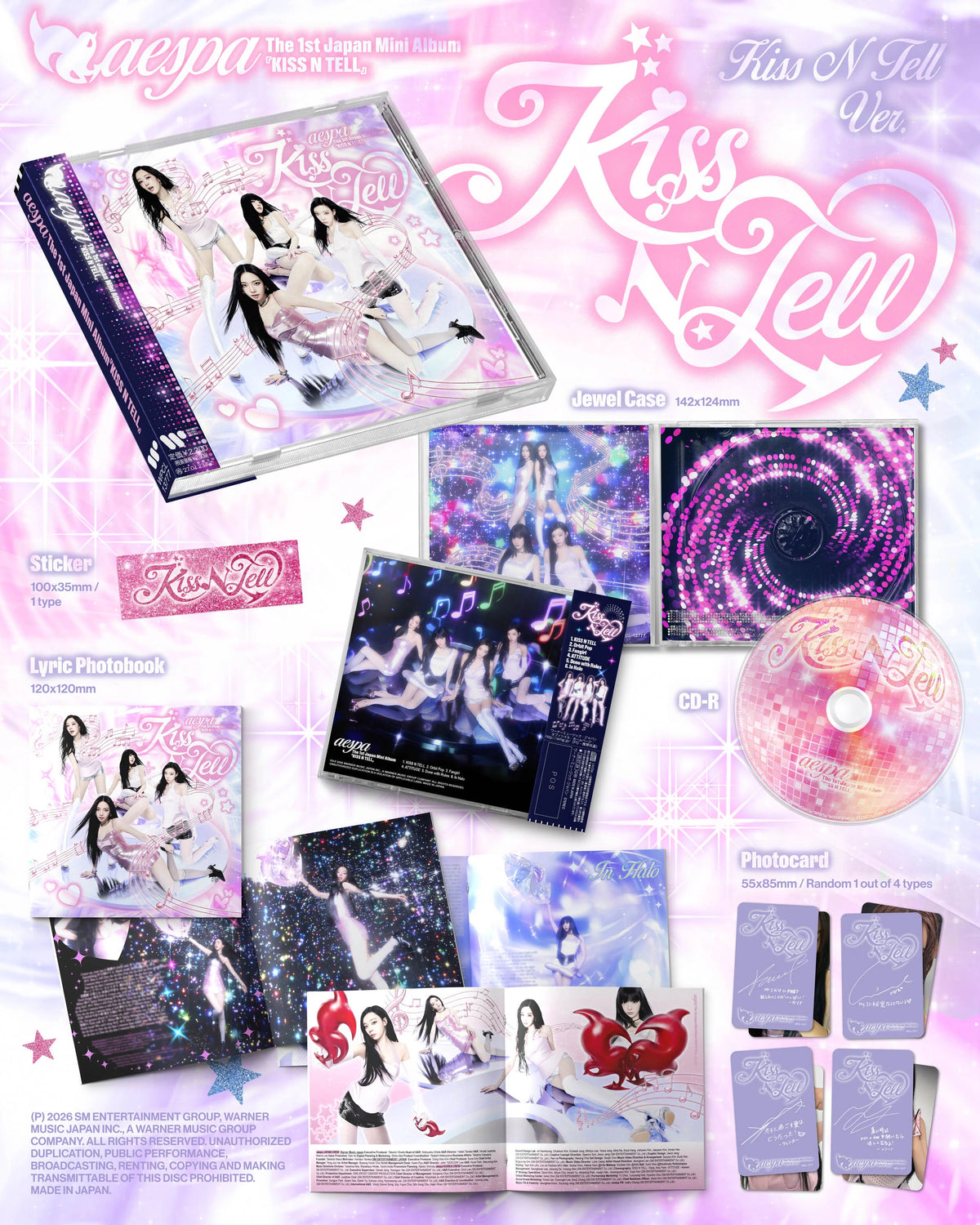 AESPA <KISS N TELL> 1st Japan Mini Album KISS N TELL Ver