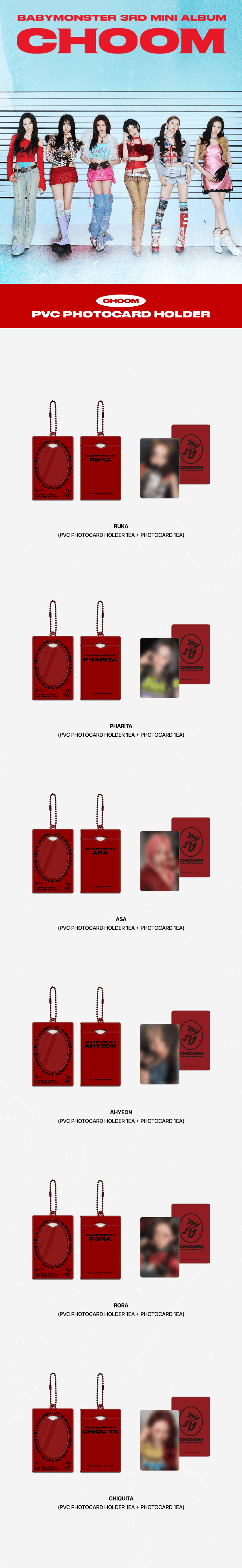 BABYMONSTER <CHOOM> OFFICIAL MERCH PVC PHOTOCARD HOLDER