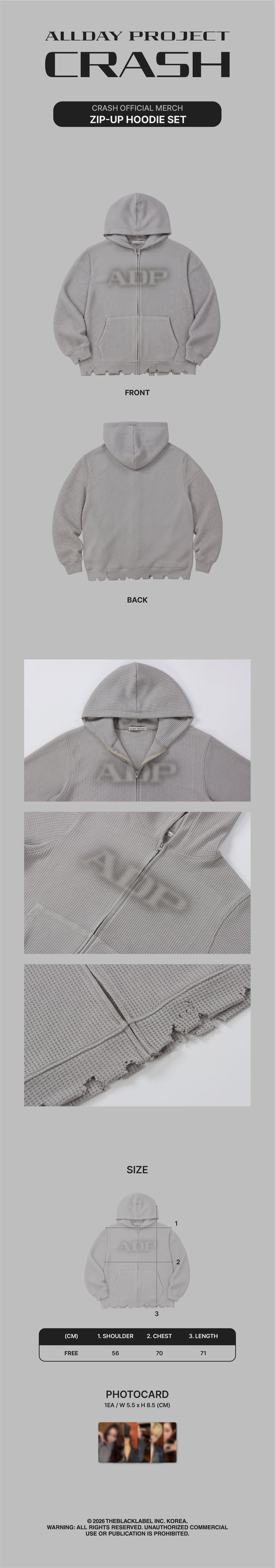 [PREORDER 11/10 CLOSED] ALLDAY PROJECT [CRASH] OFFICIAL MERCH ZIP-UP HOODIE SET