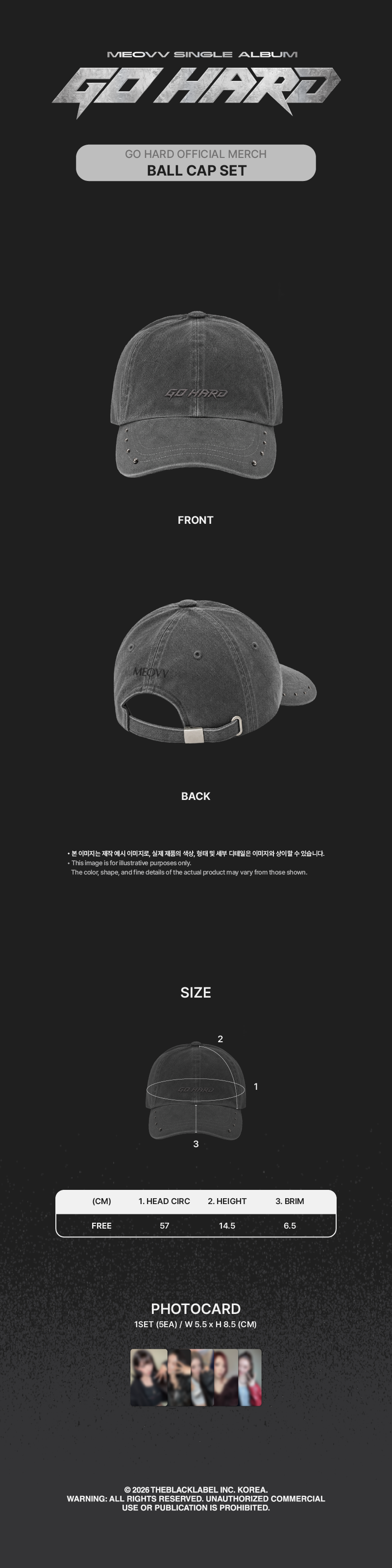 [PREORDER 29/10 CLOSED] MEOVV [GO HARD] OFFICIAL MERCH BALL CAP SET