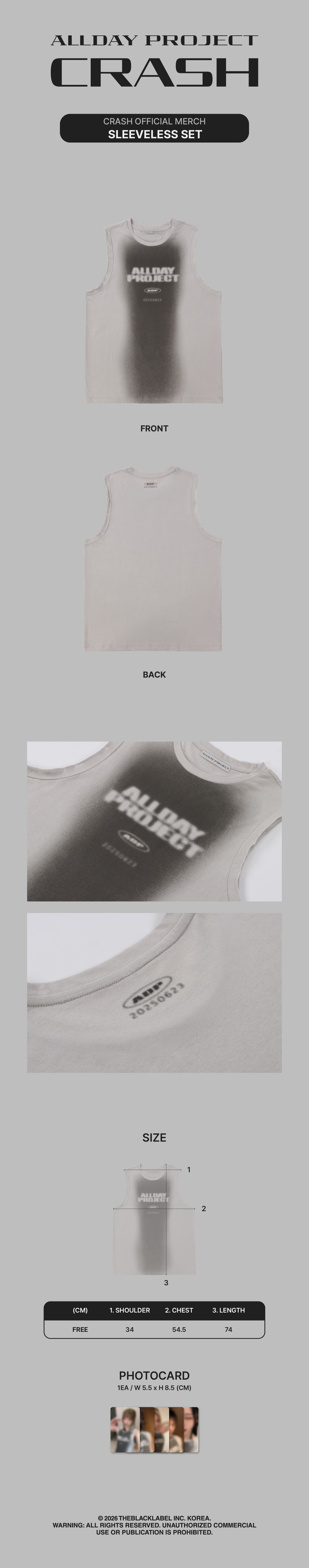 [PREORDER 11/10 CLOSED] ALLDAY PROJECT [CRASH] OFFICIAL MERCH SLEEVELESS SET