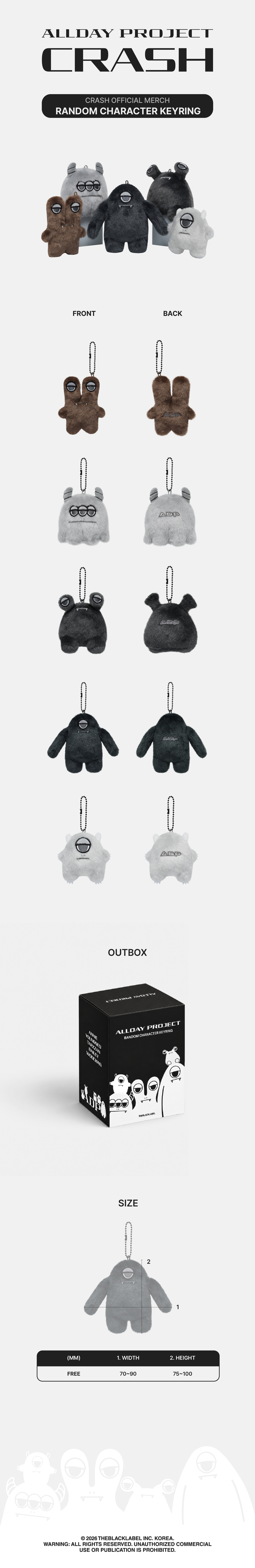 [PREORDER 11/10 CLOSED] ALLDAY PROJECT [CRASH] OFFICIAL MERCH RANDOM CHARACTER KEYRING