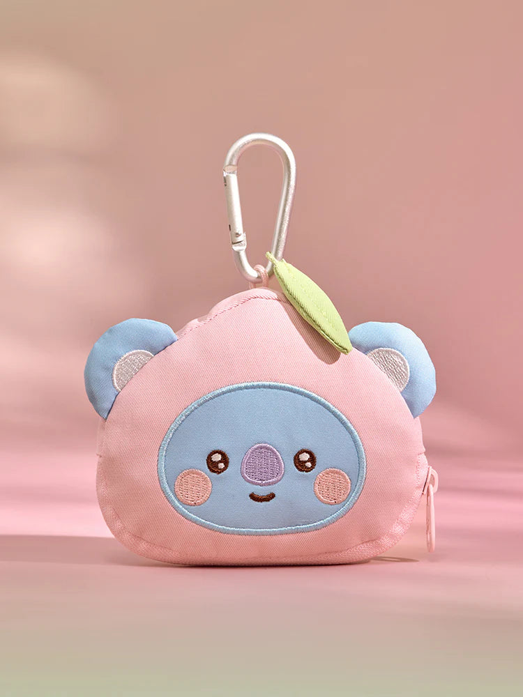 [PREORDER] BTS BT21 <PEACH HOLIC> FACE POUCH KEYRING