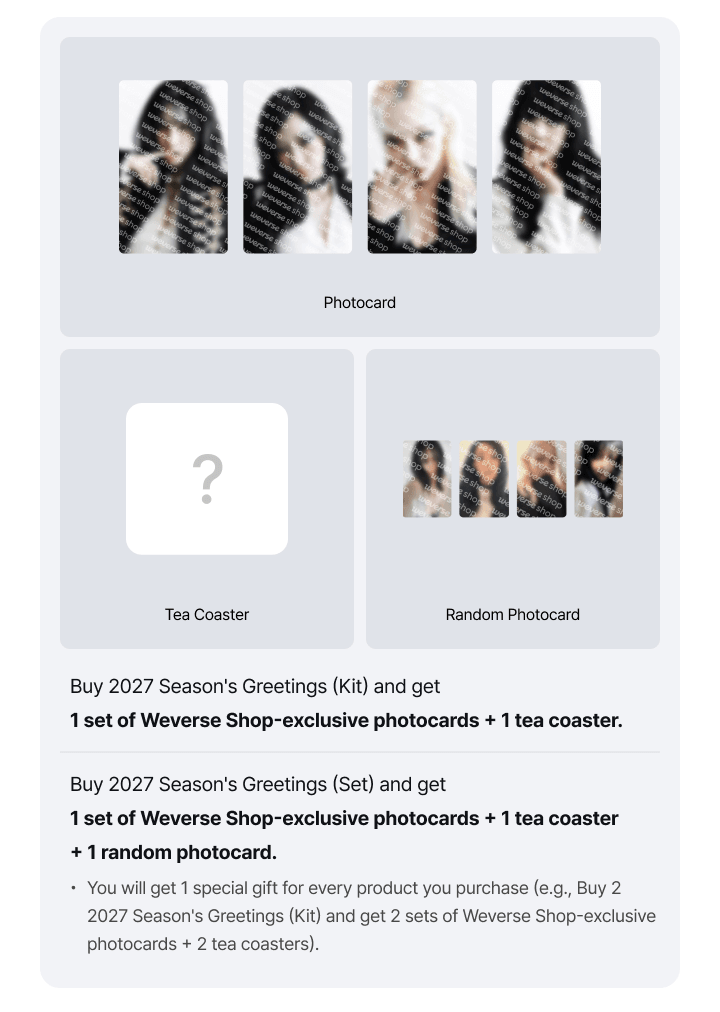 AESPA [Just One More Page, I Swear] 2027 SEASON’S GREETING SET WEVERSE SHOP POB