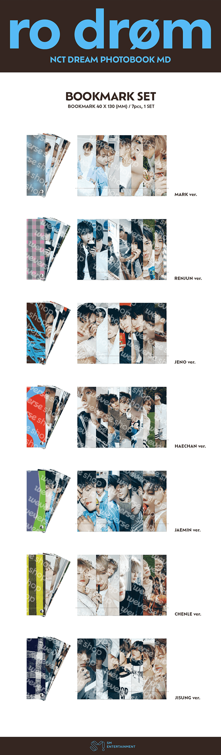 [PREORDER 7/4 CLOSED] NCT DREAM <Ro drøm> BOOKMARK SET
