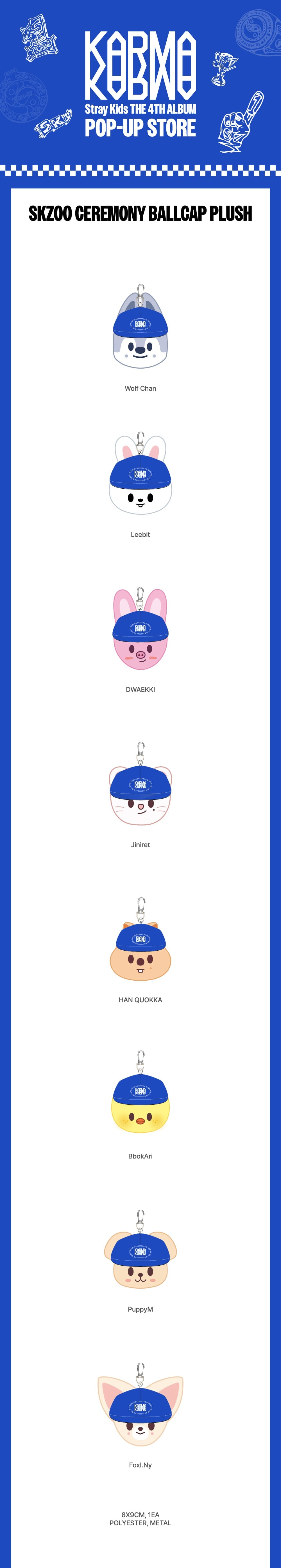 STRAY KIDS <KARMA> POP-UP STORE SKZOO CEREMONY BALLCAP PLUSH