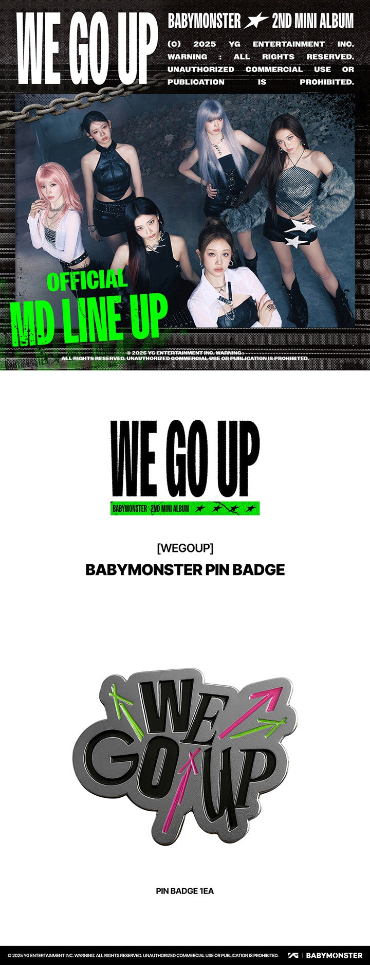 [PREORDER] BABYMONSTER <WE GO UP> OFFICIAL MERCHANDISE PIN BADGE