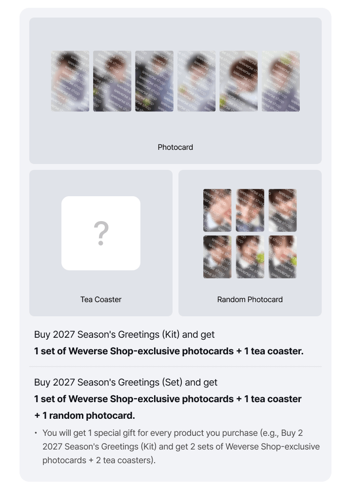 NCT WISH [LOVESICK: WISH] 2027 SEASON’S GREETING SET WEVERSE SHOP POB