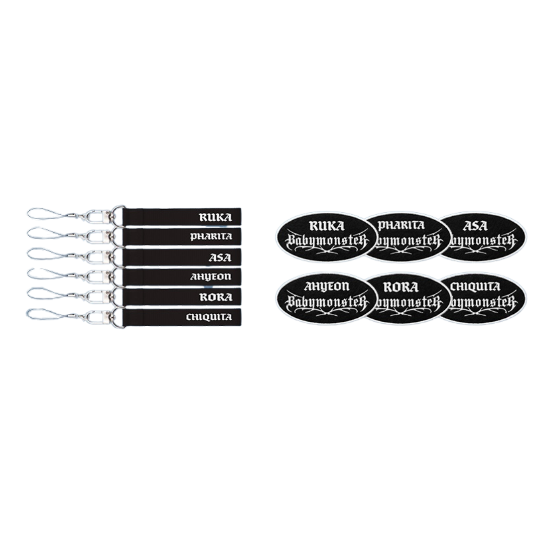 [PREORDER OFFLINE PROXY] BABYMONSTER WORLD TOUR [DANCE (CHOOM)] IN SEOUL OFFICIAL MD WAPPEN BADGE + NAME STRAP SET