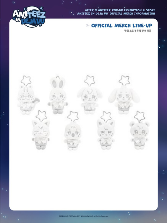 [PREORDER OFFLINE PROXY] ATEEZ [ANITEEZ IN Deja Vu] SILVER ANITEEZ PLUSH KEYRING