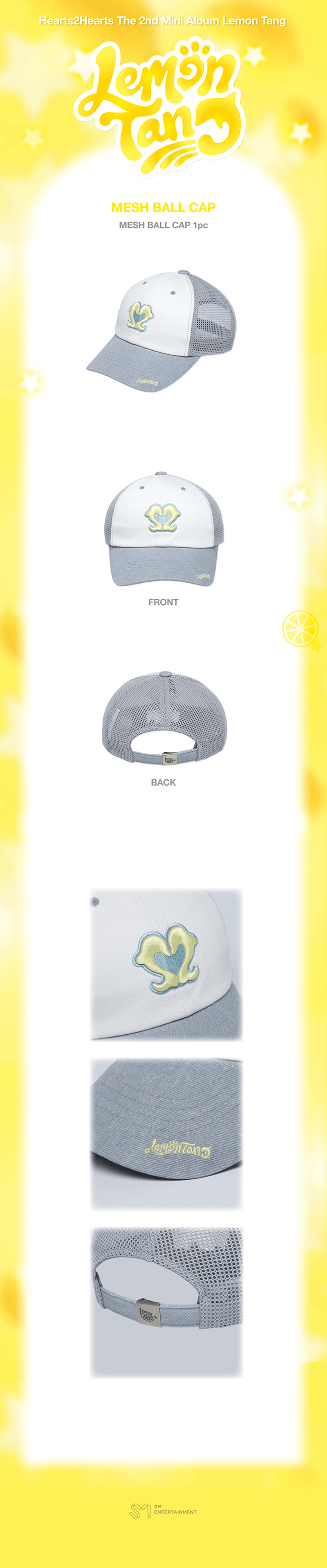 [PREORDER 20/7 CLOSED] HEARTS2HEARTS <LEMON TANG> OFFICIAL MERCH MESH BALL CAP