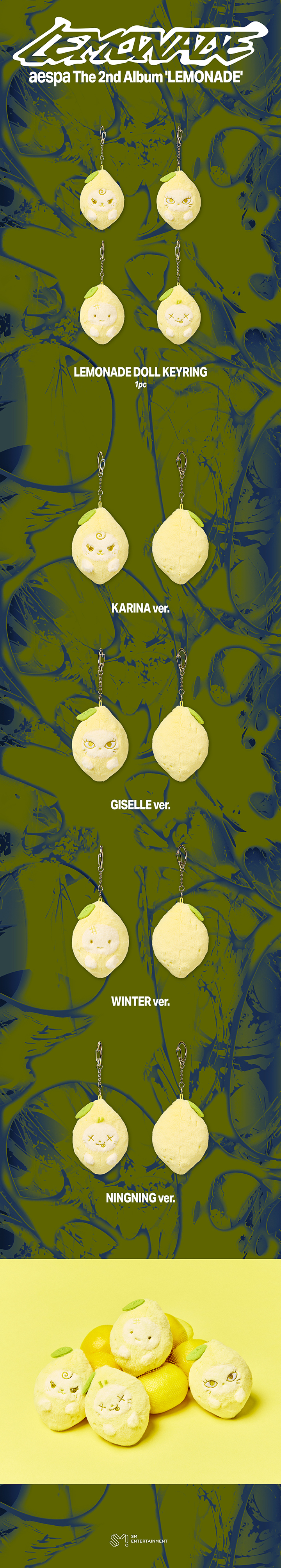 [PREORDER SECURED STOCK] AESPA <MAKE IT LEMONADE> OFFICIAL MD LEMONADE DOLL KEYRING