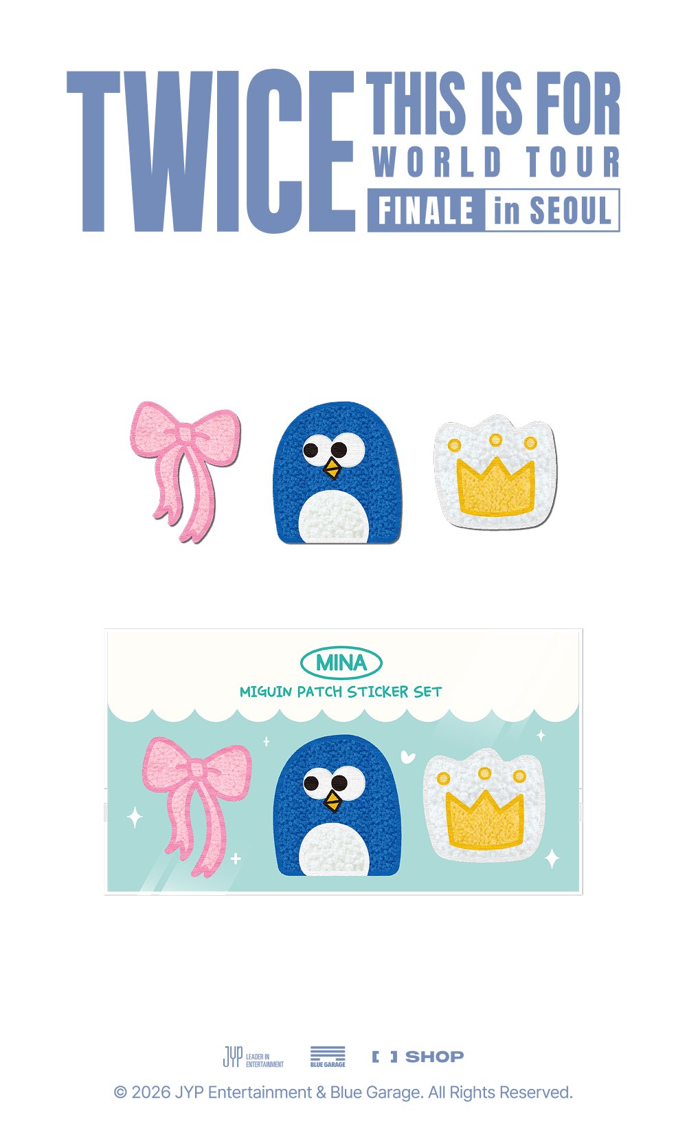 [PREORDER 25/7 CLOSED] TWICE <THIS IS FOR> WORLD TOUR FINALE MINA MIGUIN PATCH STICKER SET (18 POINTS)