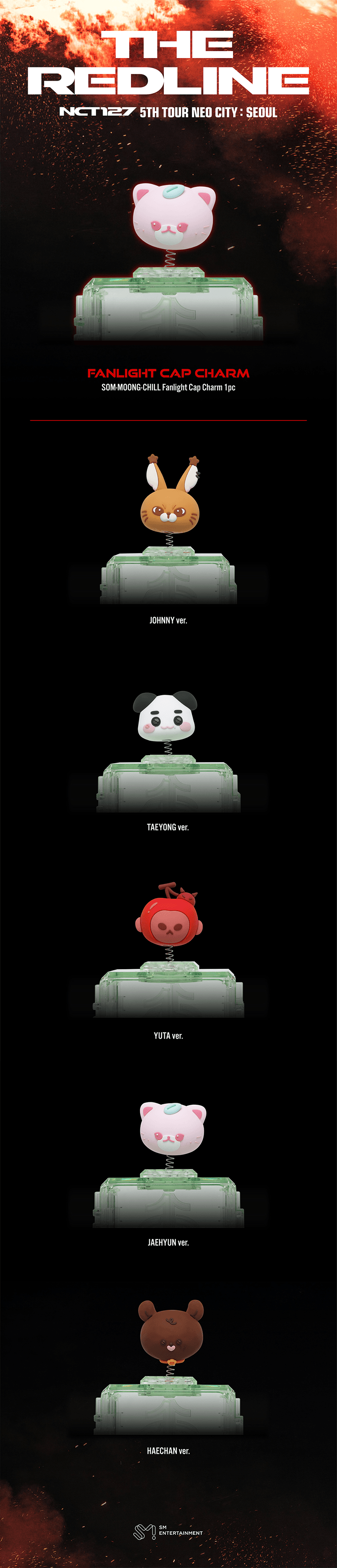[PREORDER 21/9 CLOSED] NCT 127 [NEO CITY SEOUL: THE REDLINE] SOM-MOONG-CHILL FANLIGHT CAP CHARM