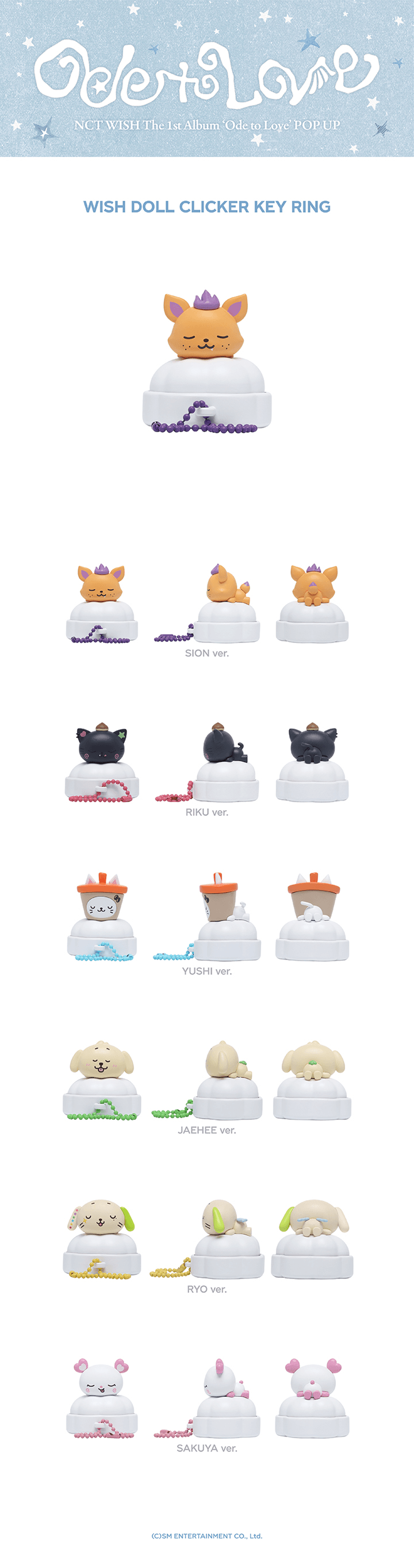 [PREORDER 2/5 CLOSE] NCT WISH <ODE TO LOVE> POP-UP WISH DOLL CLICKER KEY RING