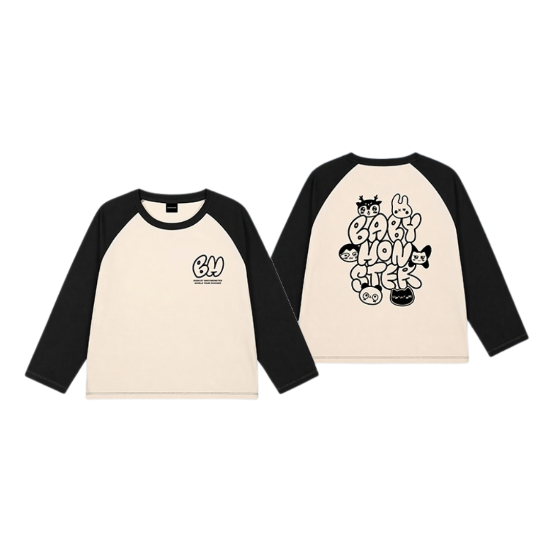 [PREORDER OFFLINE PROXY] BABYMONSTER WORLD TOUR [DANCE (CHOOM)] IN SEOUL OFFICIAL MD CHARACTER RAGLAN LONG SLEEVE T-SHIRT
