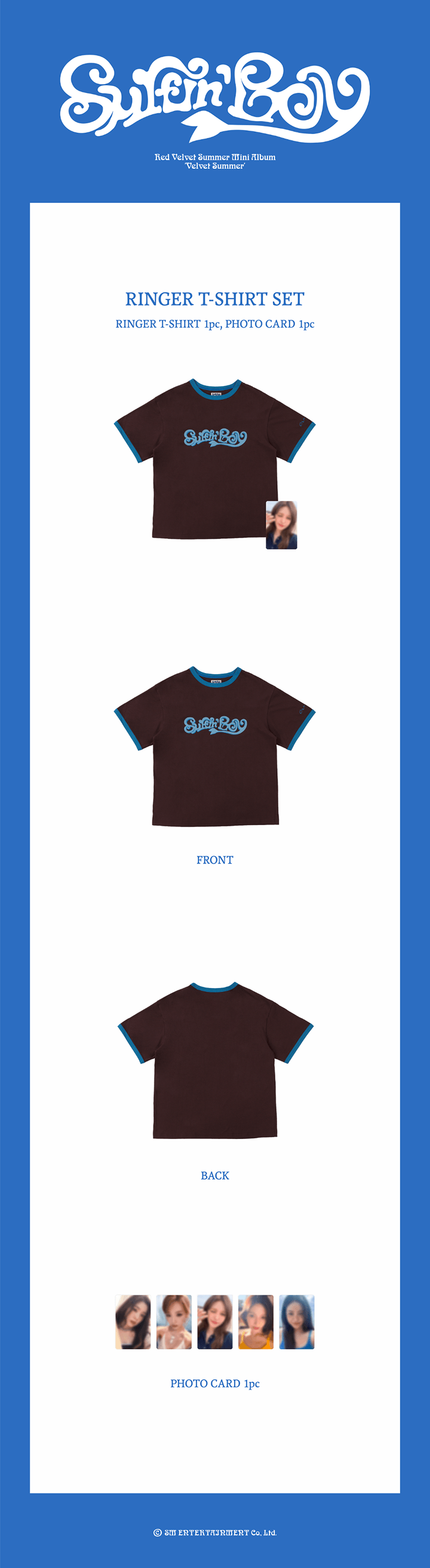 [PREORDER 15/8 CLOSED] RED VELVET [Velvet Summer] Official Merch RINGER T-SHIRT SET