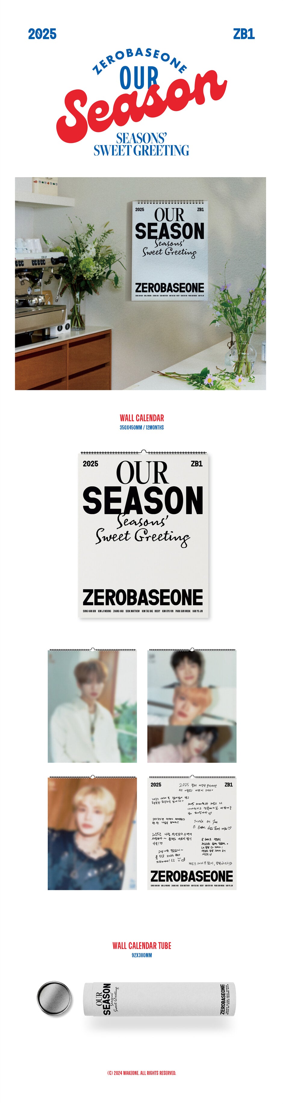 [PREORDER] ZEROBASEONE <OUR Season> 2025 WALL CALENDAR