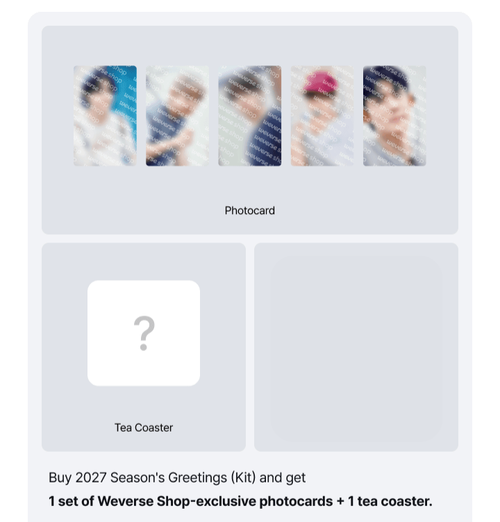 EXO [HOMEBOUND] 2027 SEASON’S GREETINGS WEVERSE SHOP POB