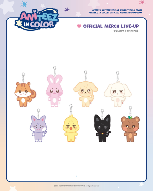 [OFFLINE PROXY 1/5 CLOSE] ATEEZ <ANITEEZ IN COLOR> ANITEEZ PLUSH KEYRING