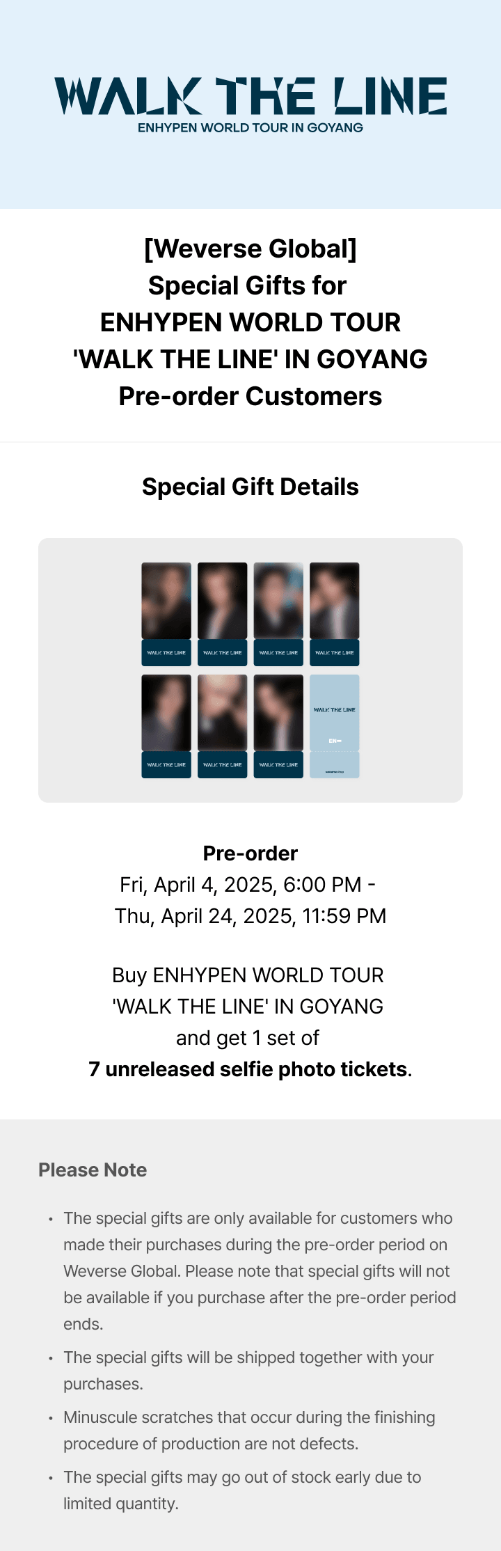 【预购】ENHYPEN WORLD TOUR 'WALK THE LINE' IN GOYANG