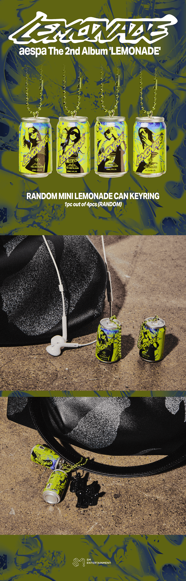[PREORDER 13/6 CLOSE] AESPA <MAKE IT LEMONADE> OFFICIAL MD RANDOM MINI CAN KEYRING