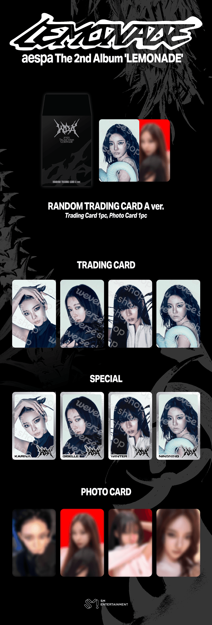 AESPA <MAKE IT LEMONADE> OFFICIAL MD RANDOM TRADING CARD