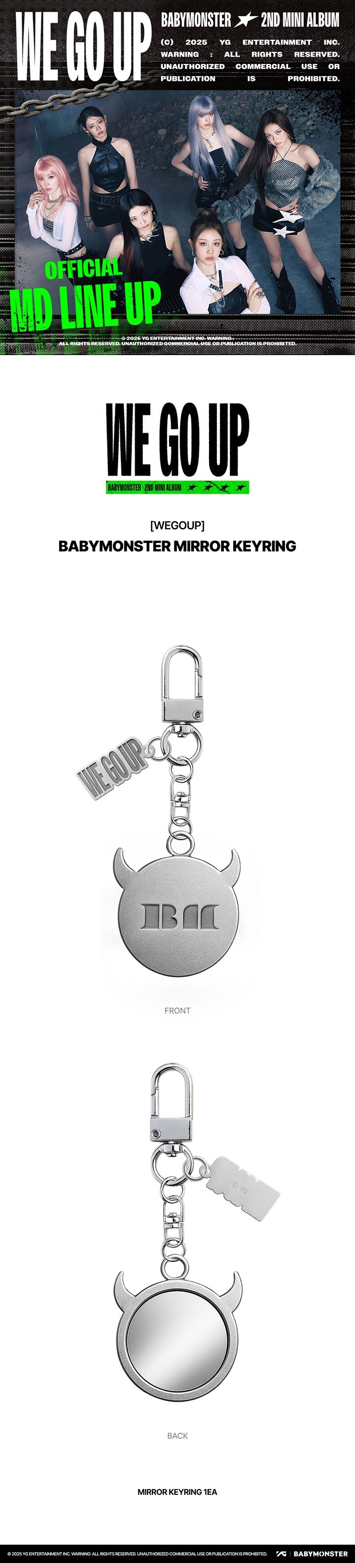 [PREORDER] BABYMONSTER <WE GO UP> OFFICIAL MERCHANDISE MIRROR KEYRING