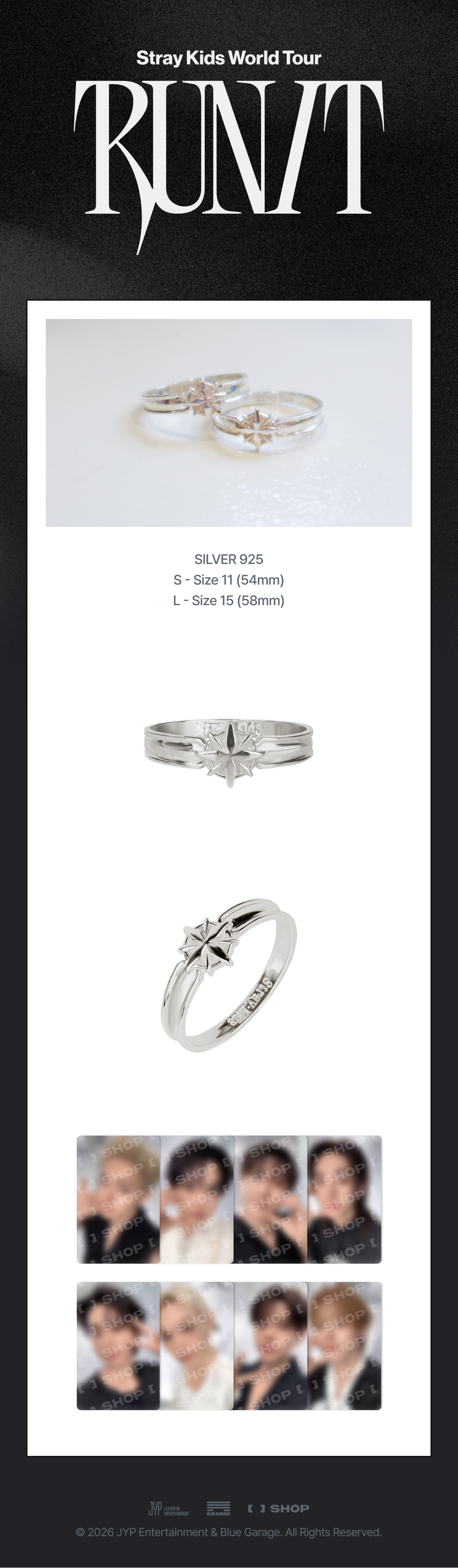 [PREORDER OFFLINE PROXY] STRAY KIDS <RUN IT> RING (55 POINTS)