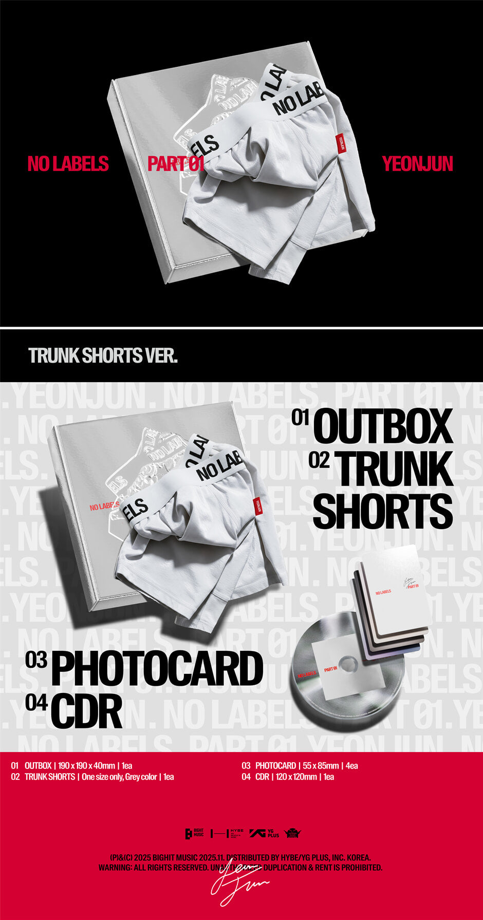 YEONJUN <NO LABELS: PART 01> Trunk Shorts Ver
