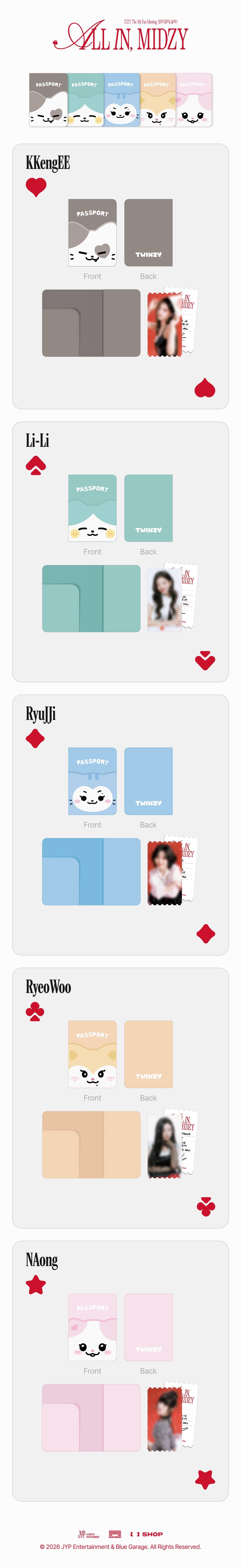 [PREORDER 16/8] ITZY <ALL IN, MIDZY> TWINZY PASSPORT COVER SET (31 POINTS)