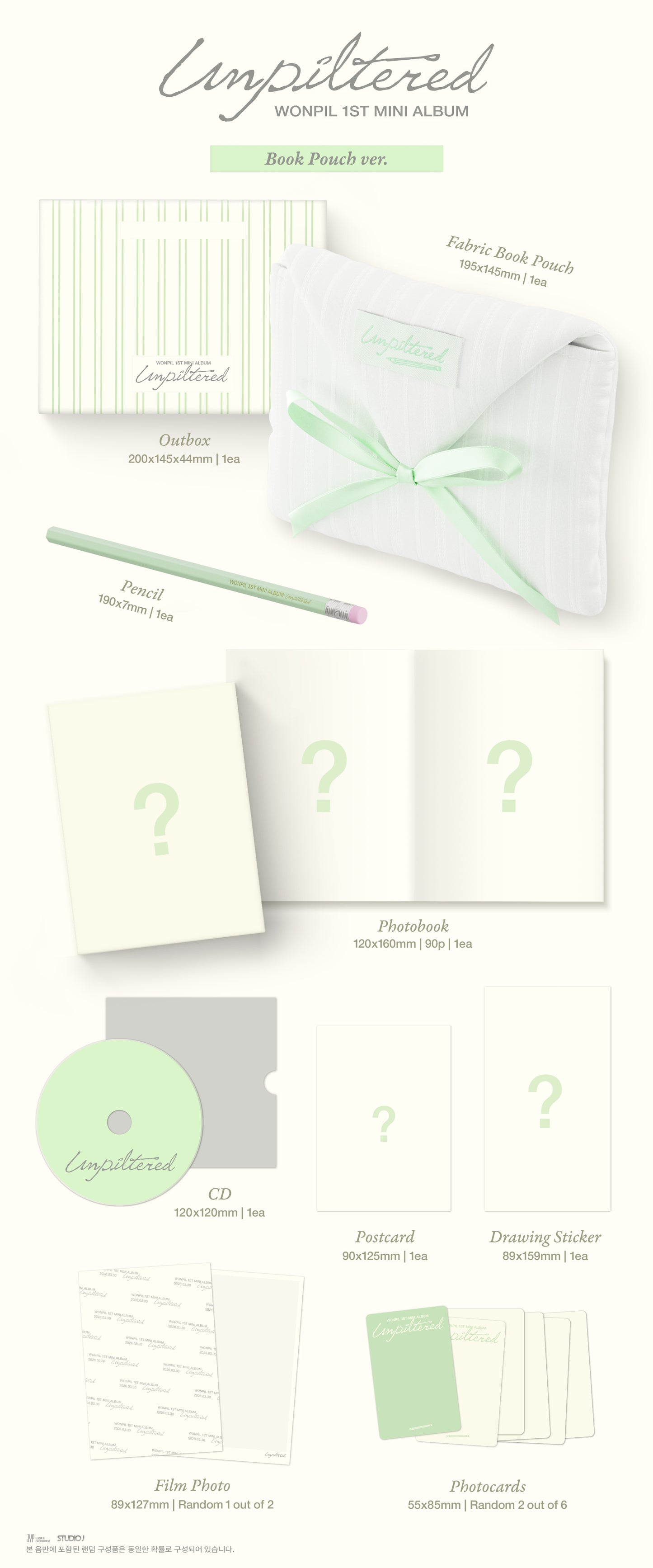 [PREORDER] WONPIL (DAY6) <Unpiltered> Book Pouch ver