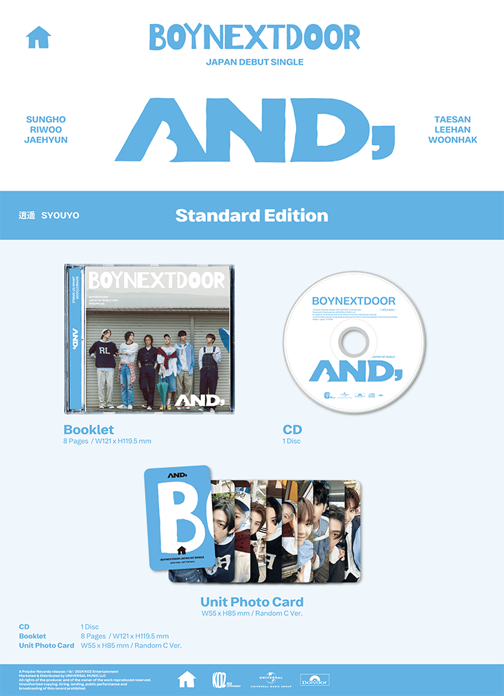 BOYNEXTDOOR <AND,> STANDARD VER JAPAN 1ST SINGLE