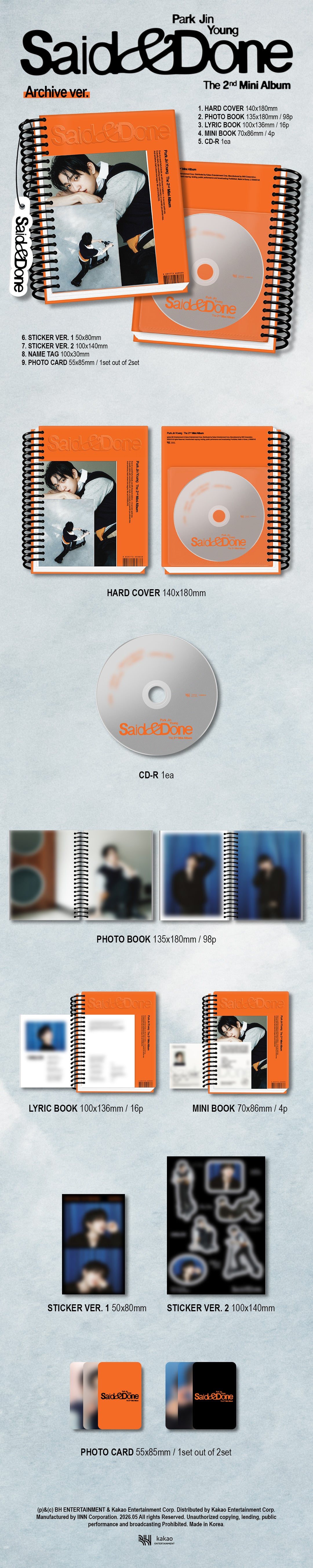 [PREORDER] PARK JINYOUNG <Said & Done>