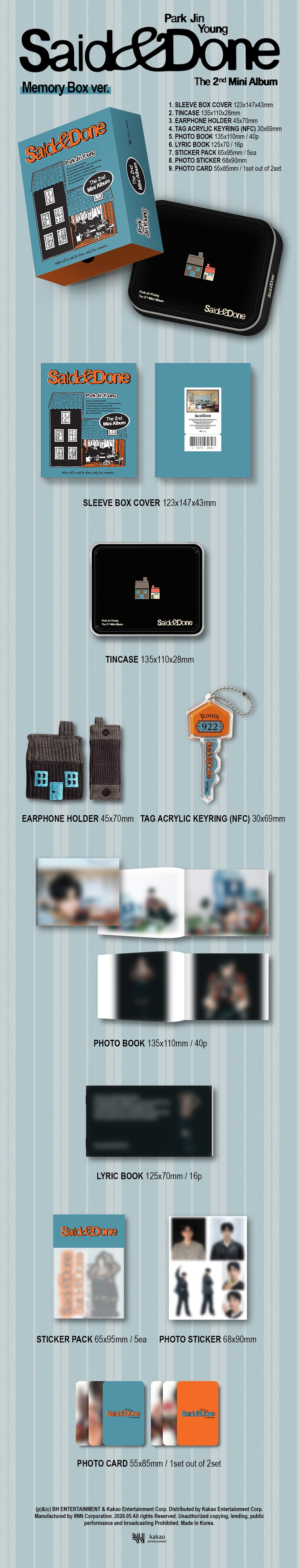 [PREORDER] PARK JINYOUNG <Said & Done> Memory Box ver