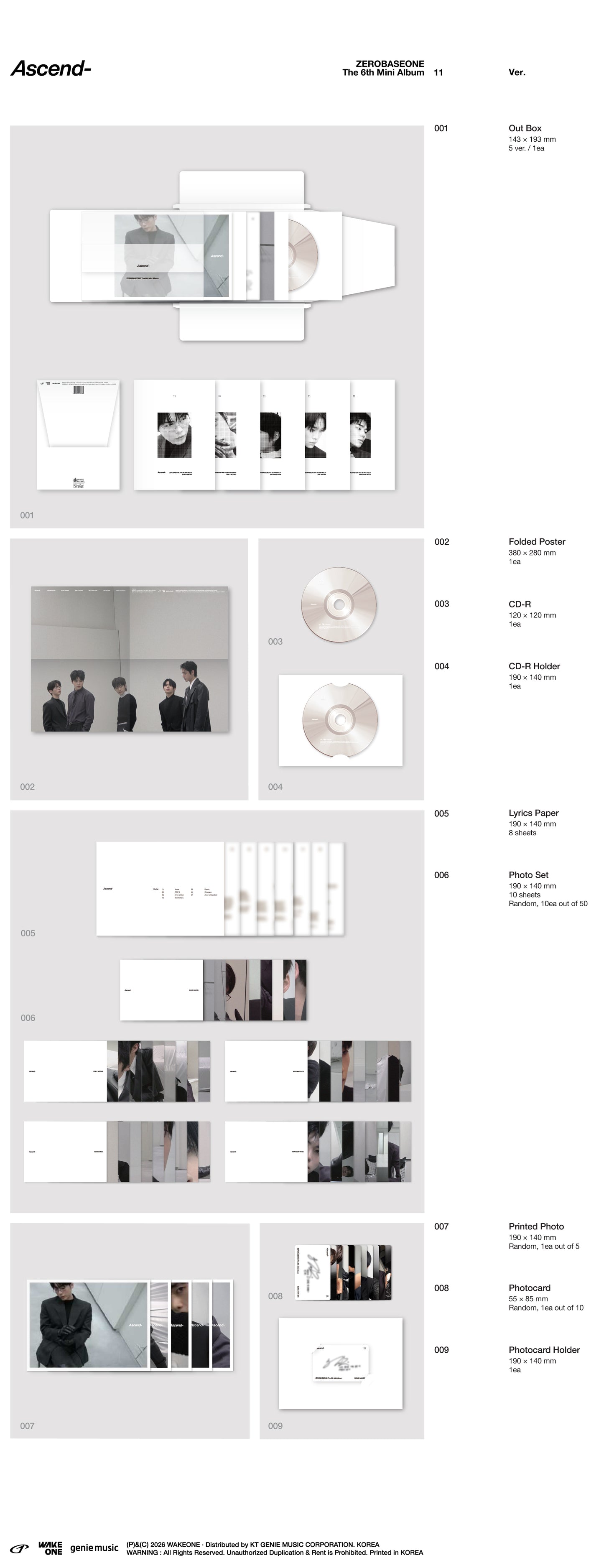 [PREORDER] ZEROBASEONE <Ascend-> 11 Ver