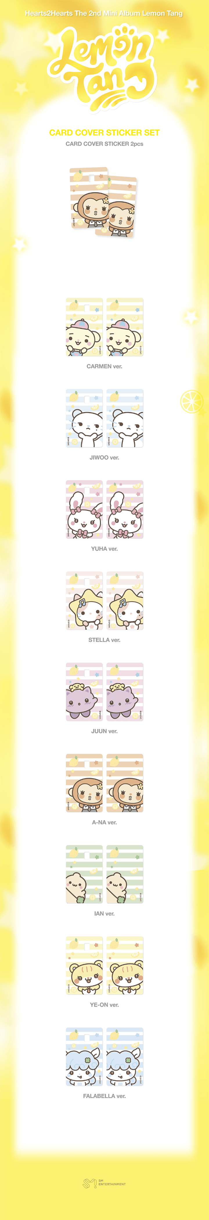 [PREORDER 20/7 CLOSED] HEARTS2HEARTS <LEMON TANG> OFFICIAL MERCH CARD COVER STICKER SET