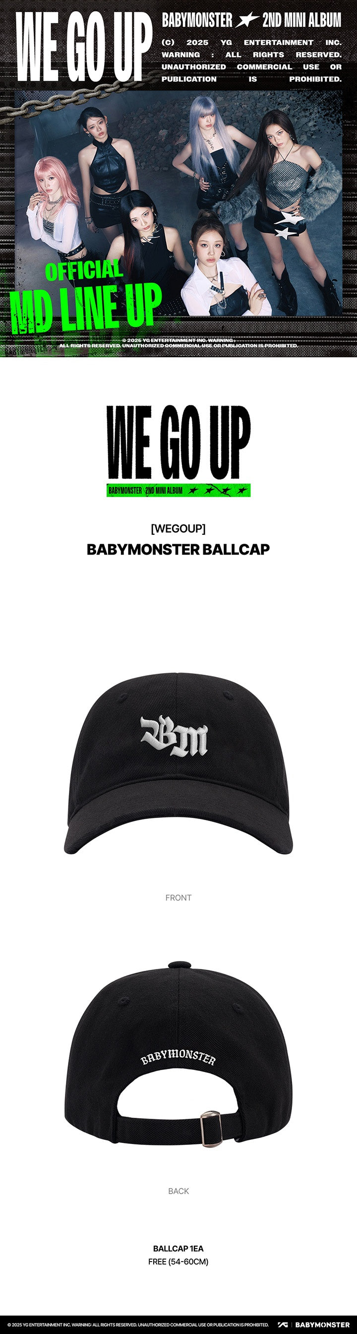 [PREORDER] BABYMONSTER <WE GO UP> OFFICIAL MERCHANDISE BALLCAP