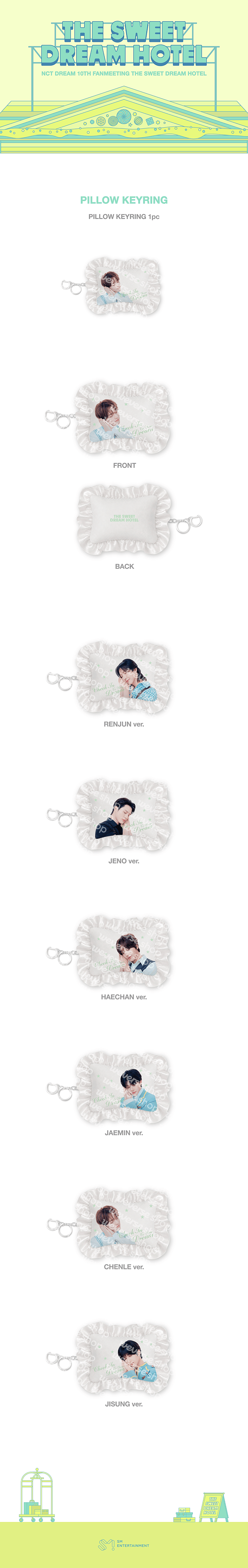 [PREORDER 26/8 CLOSED] NCT DREAM 10TH ANNIVERSARY PARTY [THE SWEET DREAM HOTEL] Official Merch PILLOW KEYRING