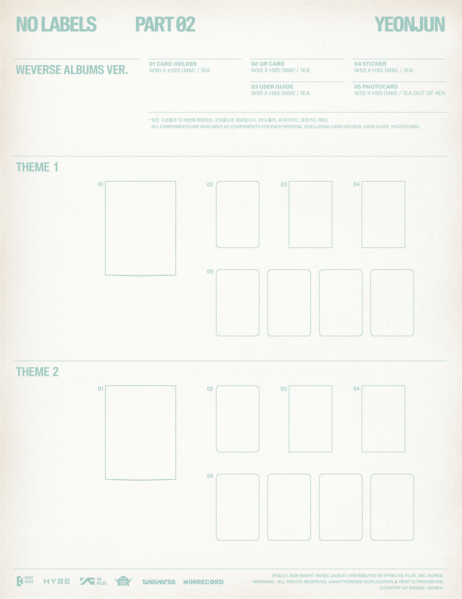 [PREORDER] YEONJUN <NO LABELS: PART 02> WEVERSE ALBUMS