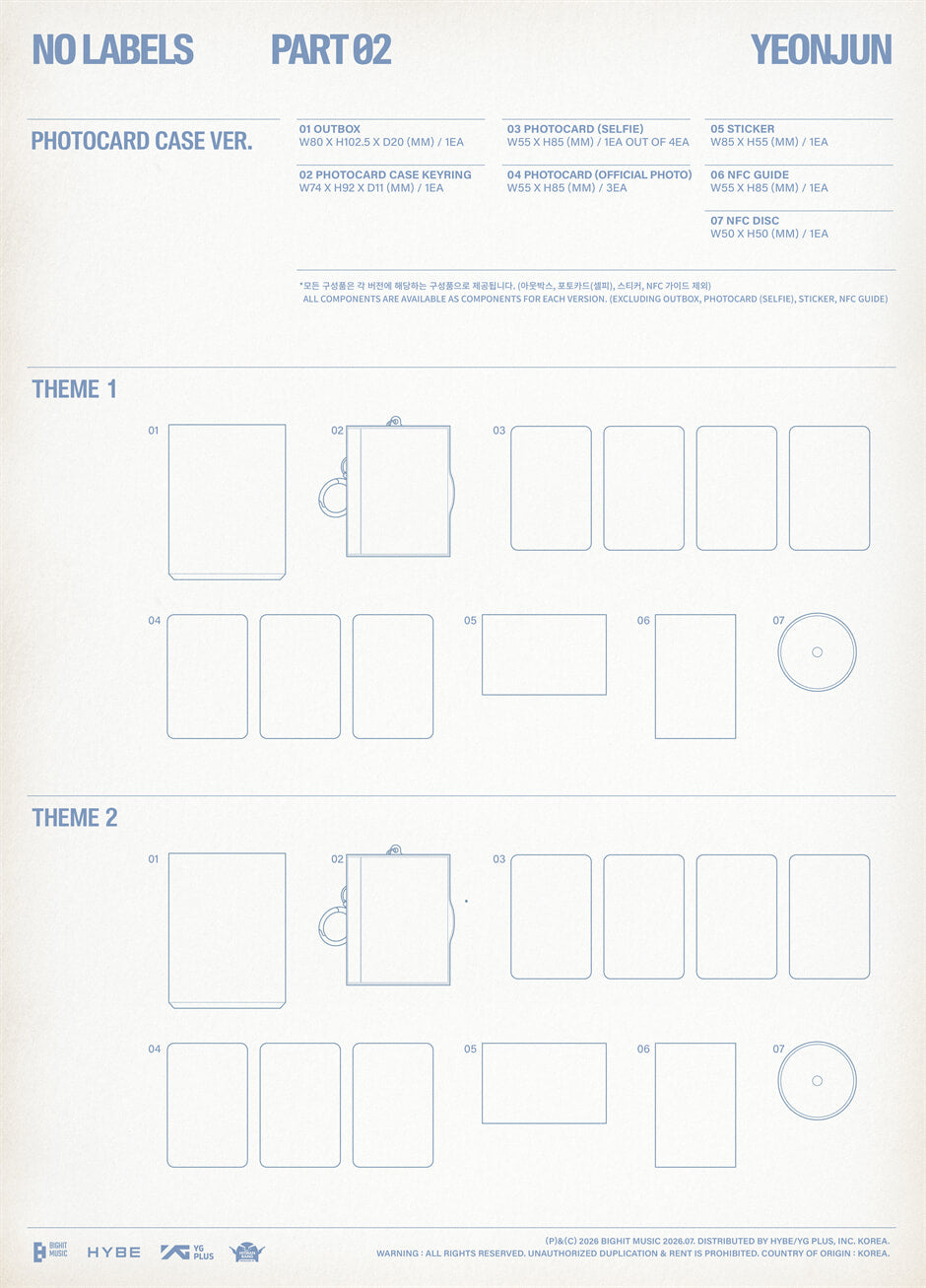 [PREORDER] YEONJUN <NO LABELS: PART 02> PHOTOCARD CASE VER