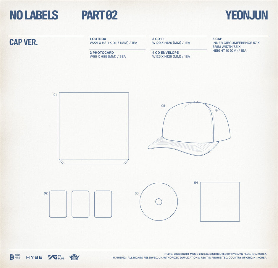[PREORDER] YEONJUN <NO LABELS: PART 02> CAP VER