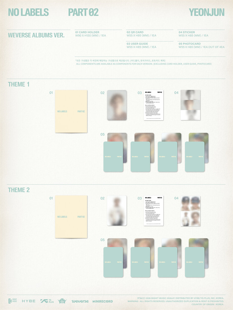 YEONJUN <NO LABELS: PART 02> WEVERSE ALBUMS (RANDOM)